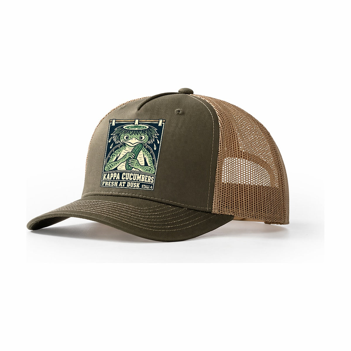 Kappa Cucumbers Yokai Night Market Trucker Hat – Olive Khaki