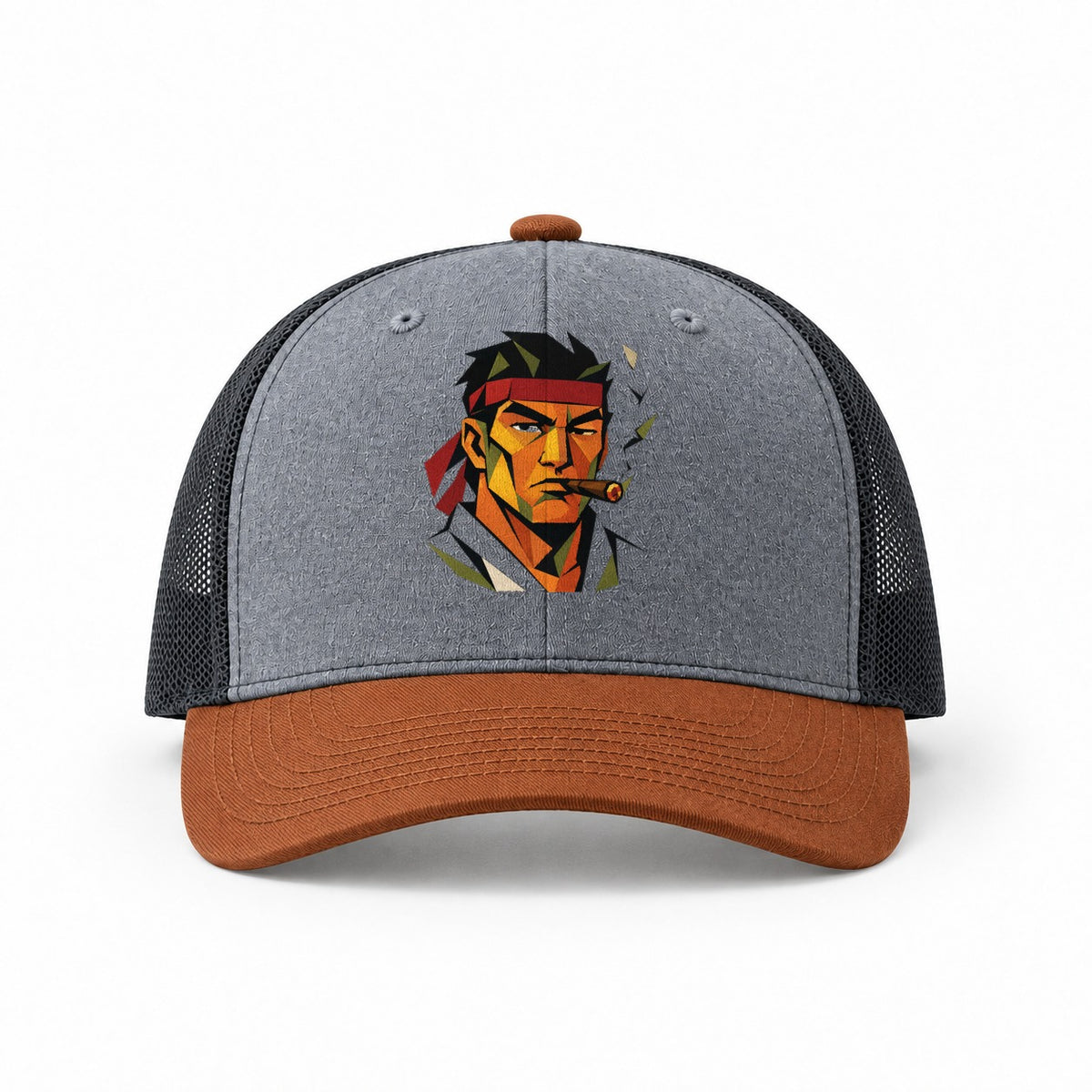 Heather Grey-Rust-Charcoal — front view