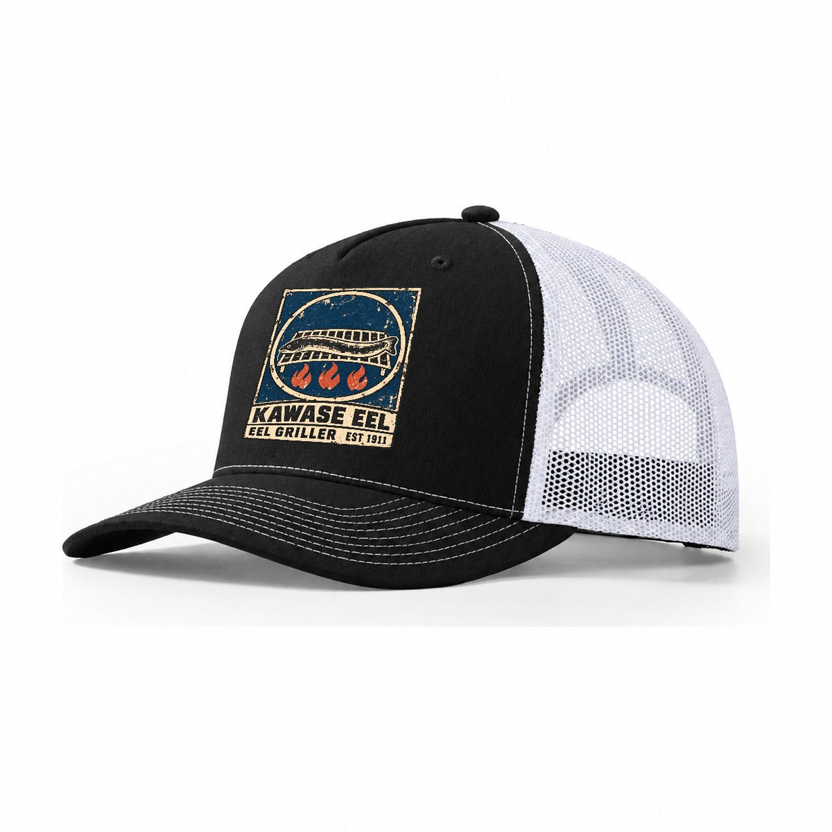 Kawase Eel Grill Noren Trade Co Trucker Hat – Black White