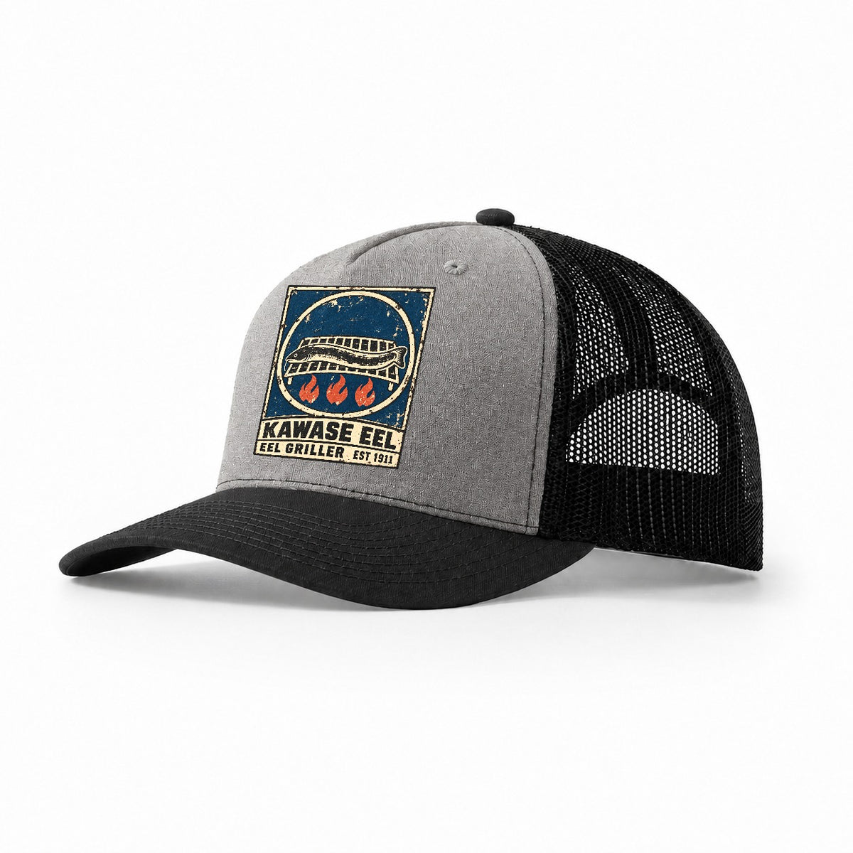 Kawase Eel Grill Noren Trade Co Trucker Hat – Grey Black