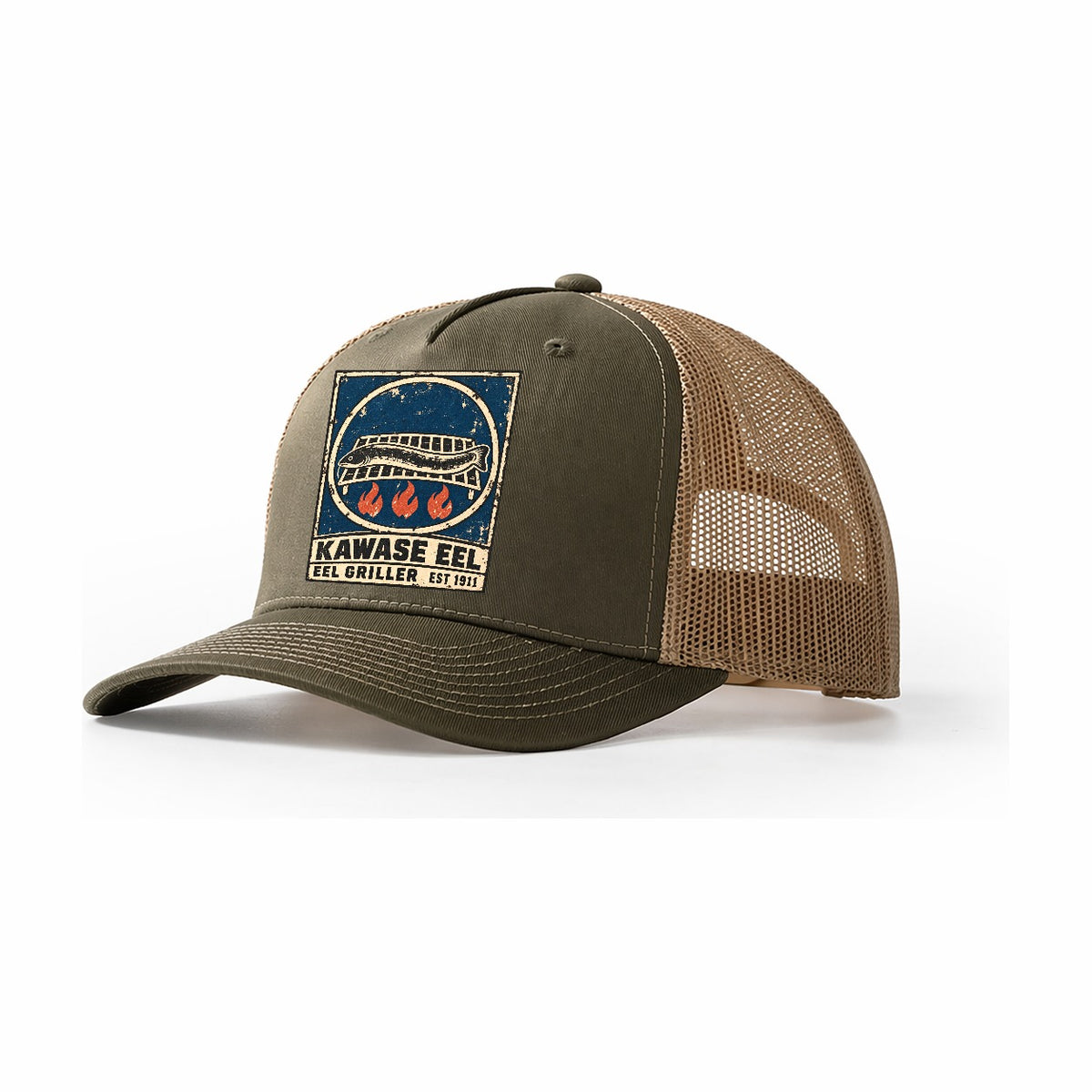 Kawase Eel Grill Noren Trade Co Trucker Hat – Olive Khaki
