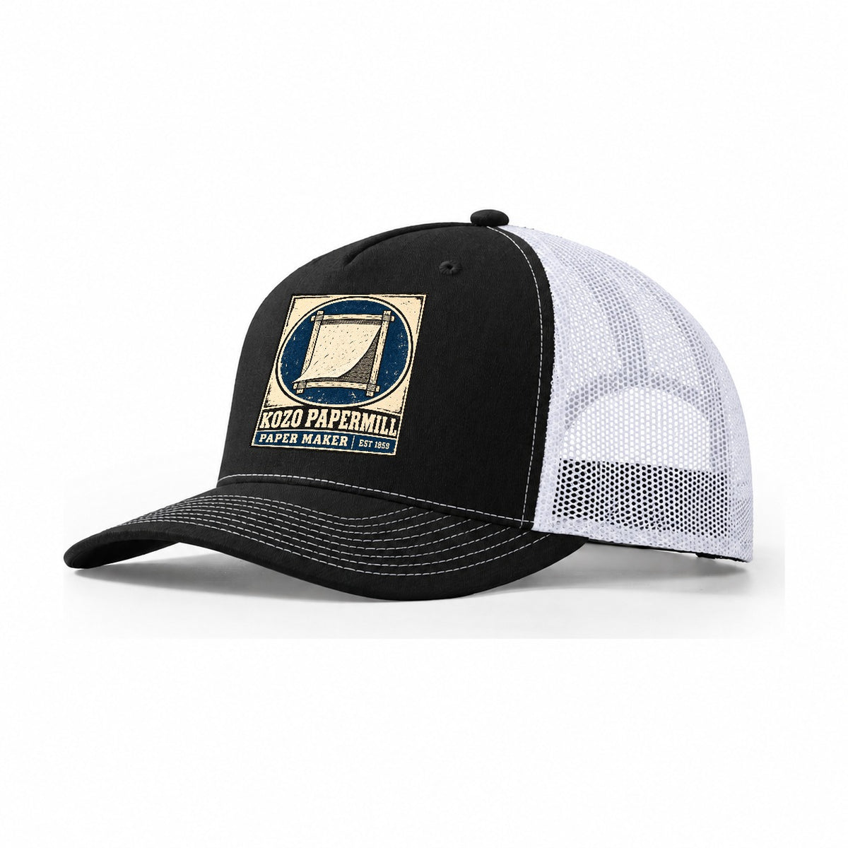 Kozo Paper Mill Noren Trade Co Trucker Hat – Black White