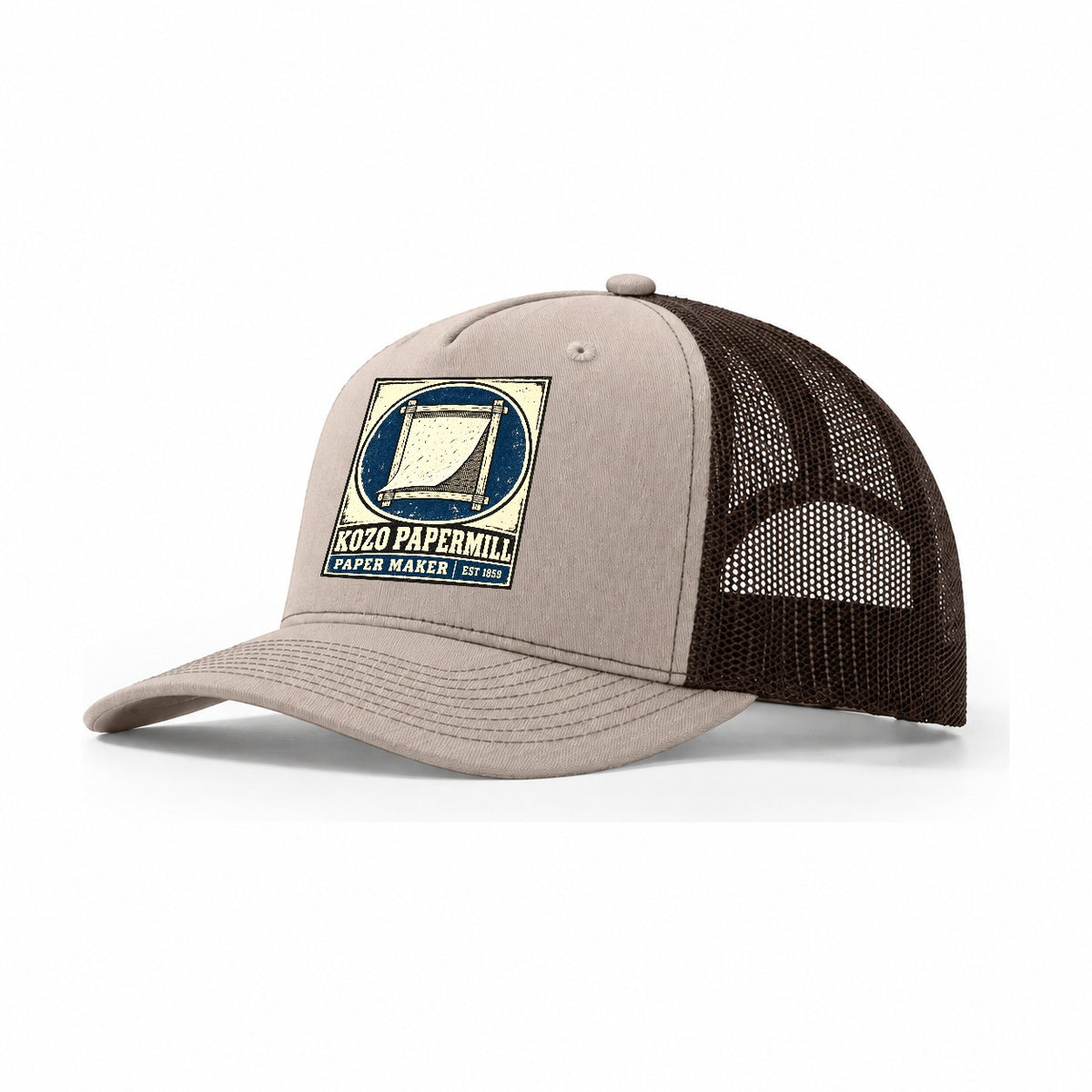 Kozo Paper Mill Noren Trade Co Trucker Hat – Khaki Brown