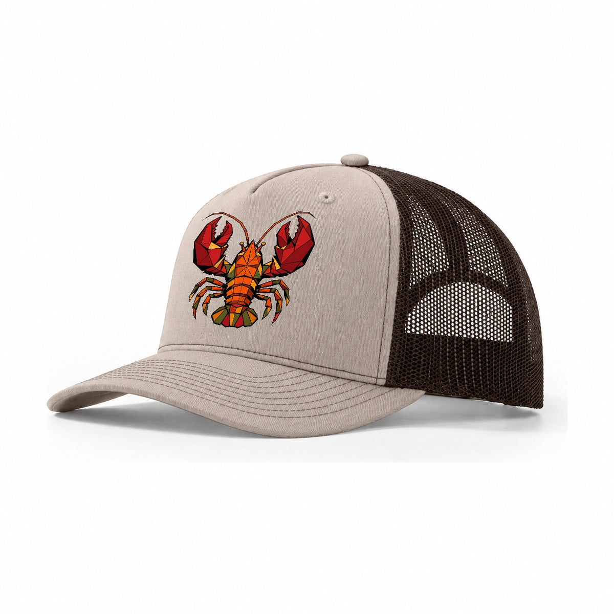Lobster Claws Raised Trucker Hat – Khaki Brown