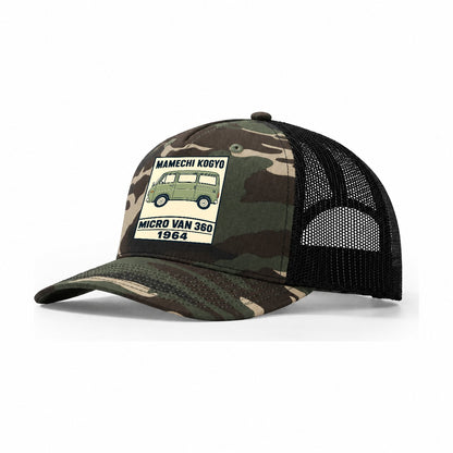 Mamechi Van Showa Speed Plates Trucker Hat – Woodland Camo Black