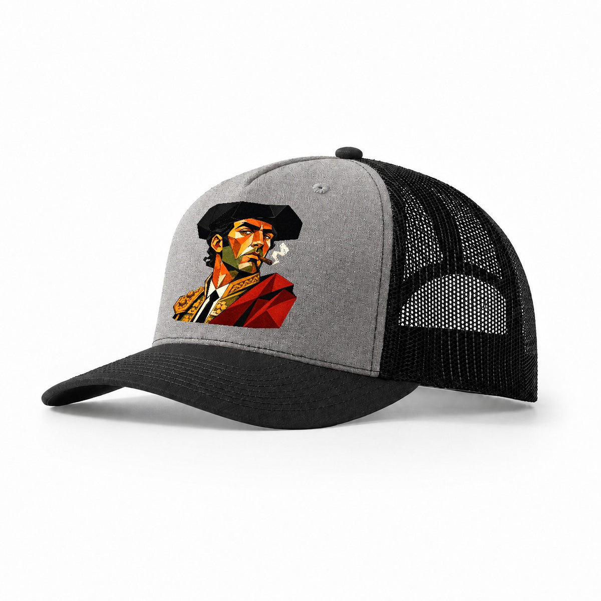Matador Portrait Cape Trucker Hat – Grey Black