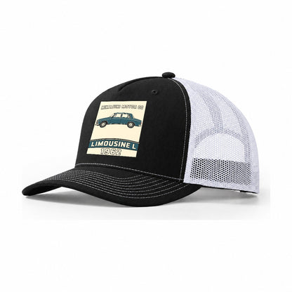 Mikazuki Limousine Showa Speed Plates Trucker Hat – Black White
