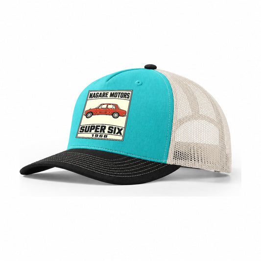Nagare Super Showa Speed Plates Trucker Hat – Aqua Black White