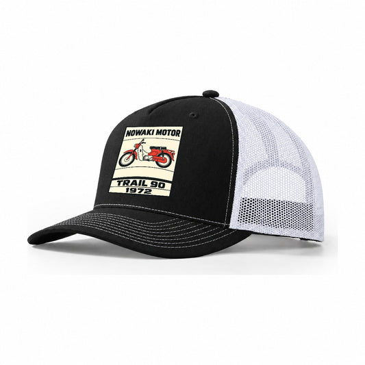 Nozomi Trail 90 Showa Speed Plates Trucker Hat – Black White