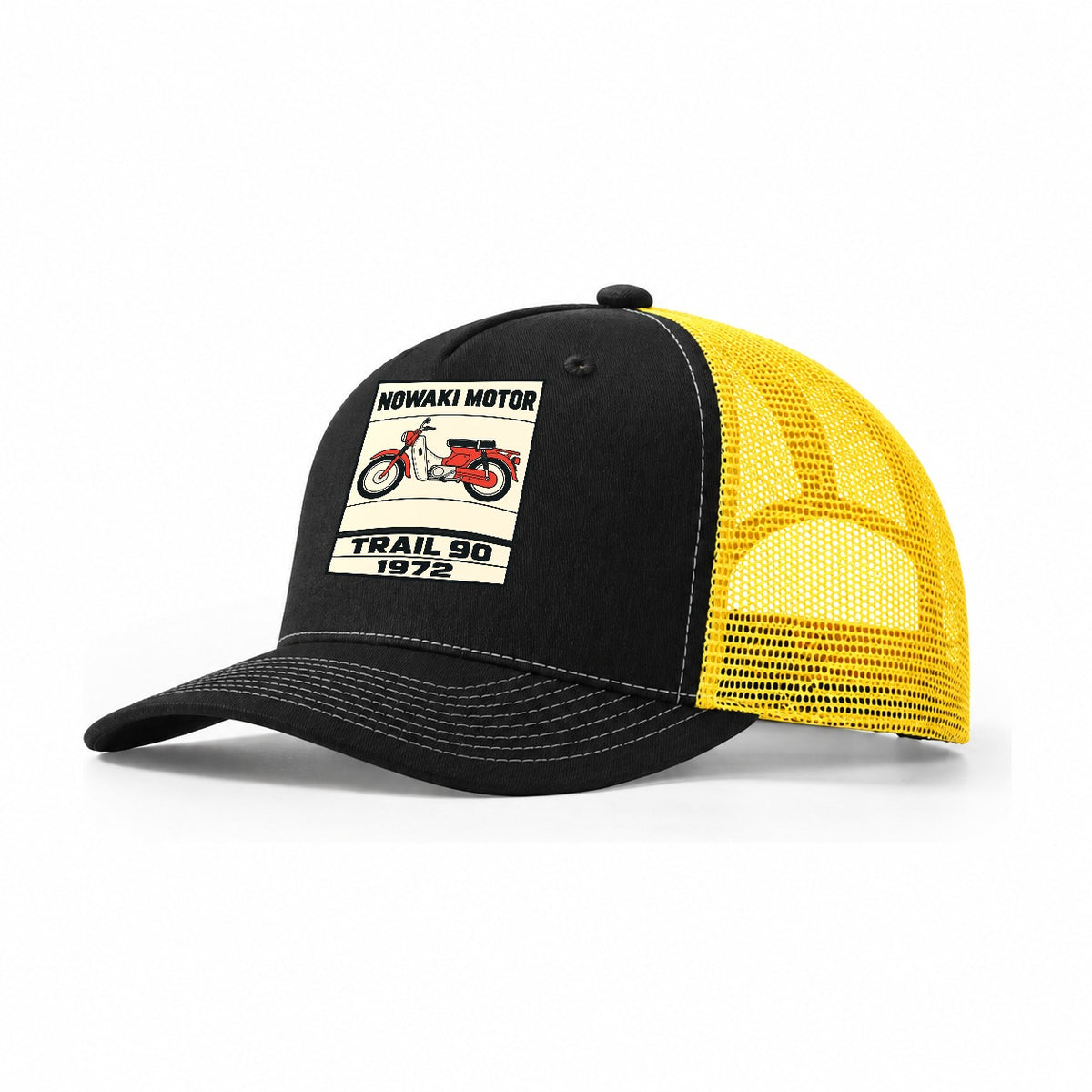 Nozomi Trail 90 Showa Speed Plates Trucker Hat – Black Yellow
