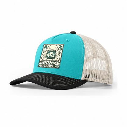 Nuppeppo Soap Yokai Night Market Trucker Hat – Aqua Black White