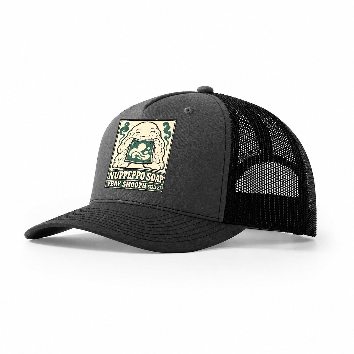 Nuppeppo Soap Yokai Night Market Trucker Hat – Dark Grey Black