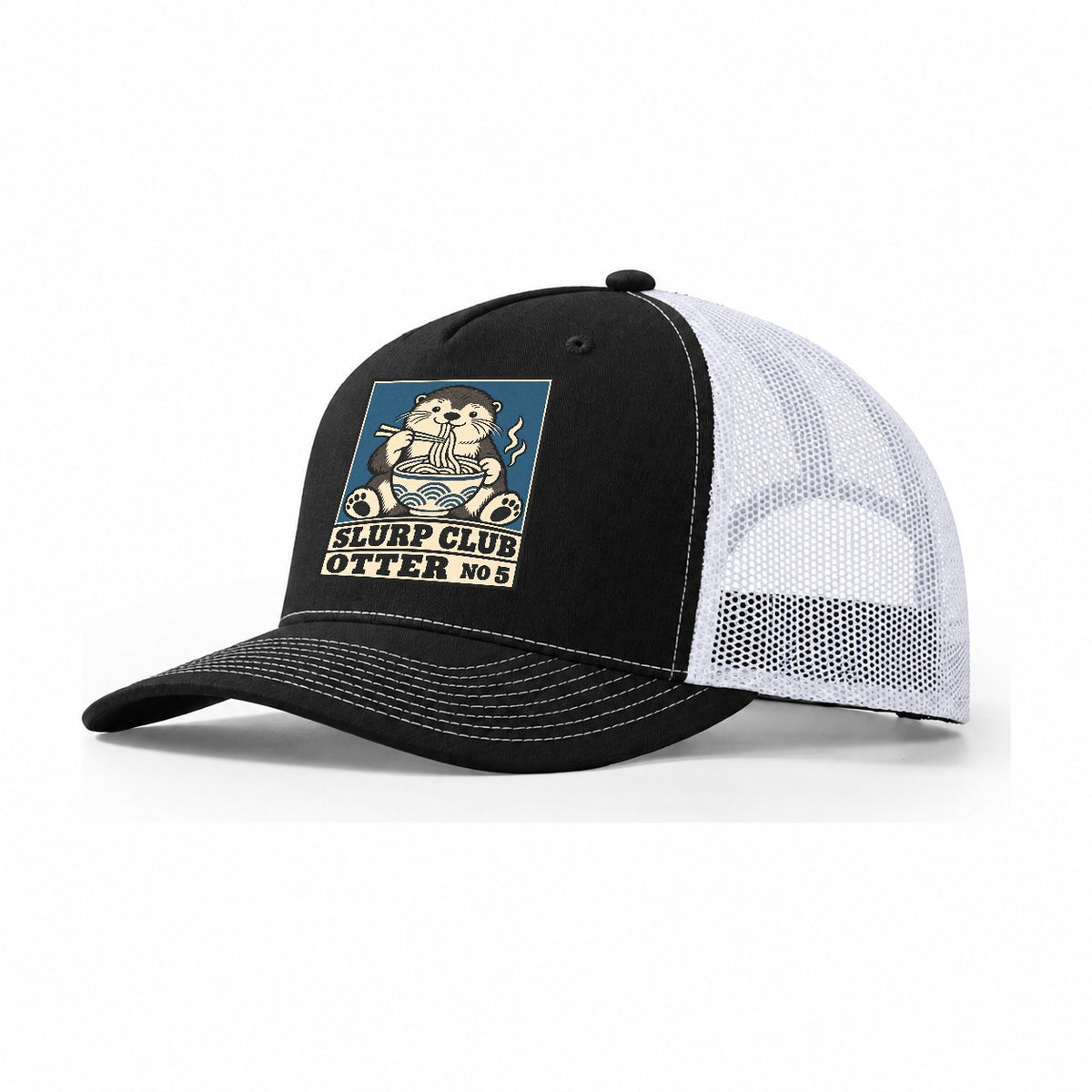 Otter Udon Slurp Club Trucker Hat – Black White