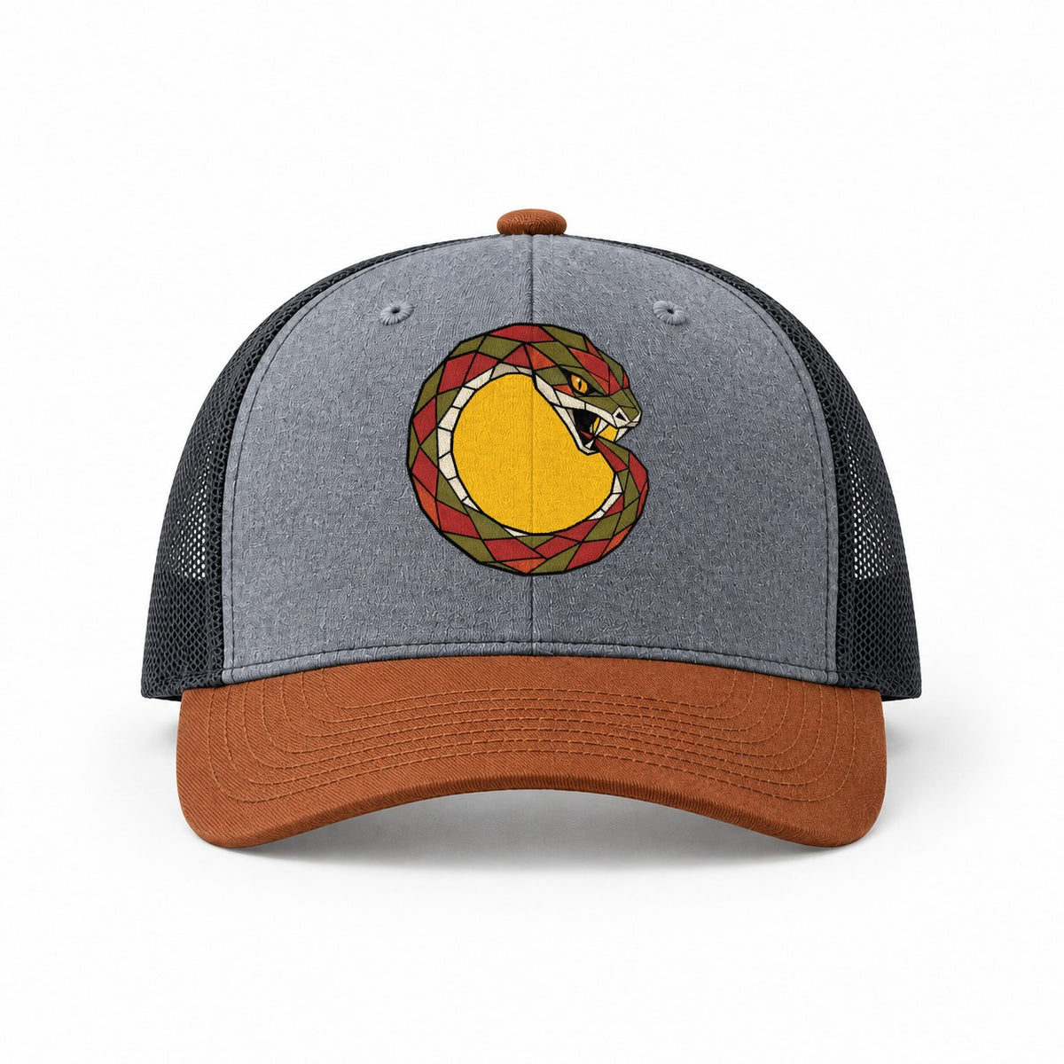 Heather Grey-Rust-Charcoal — front view