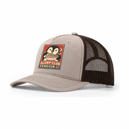 Penguin Ramen Slurp Club Trucker Hat – Khaki Brown