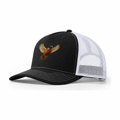 Pheasants Flight Collection Trucker Hat – Black White