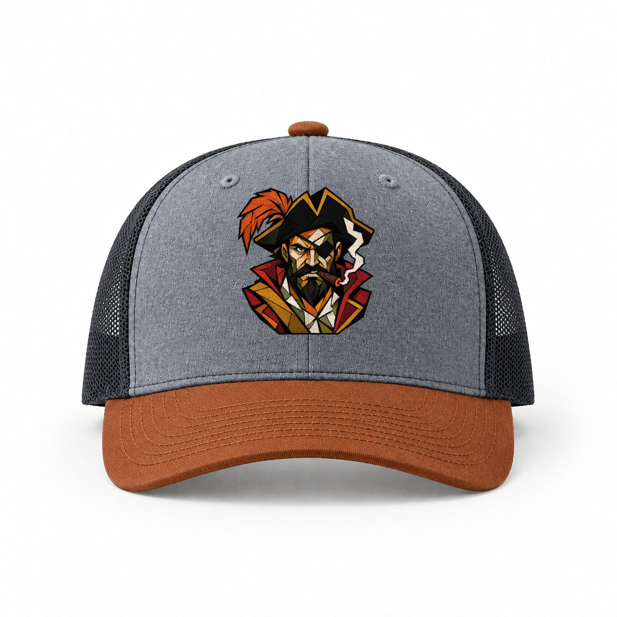 Heather Grey-Rust-Charcoal — front view