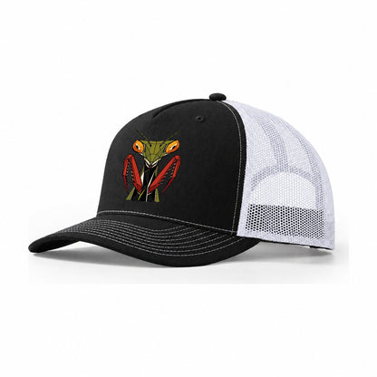 Praying Mantis Portrait Trucker Hat – Black White