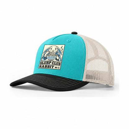 Rabbit Veg Slurp Club Trucker Hat – Aqua Black White