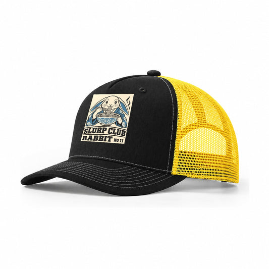Rabbit Veg Slurp Club Trucker Hat – Black Yellow