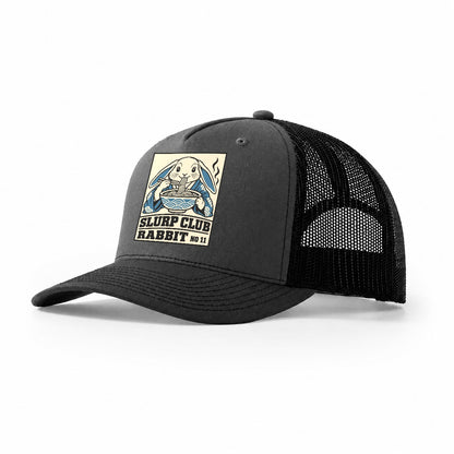 Rabbit Veg Slurp Club Trucker Hat – Dark Grey Black