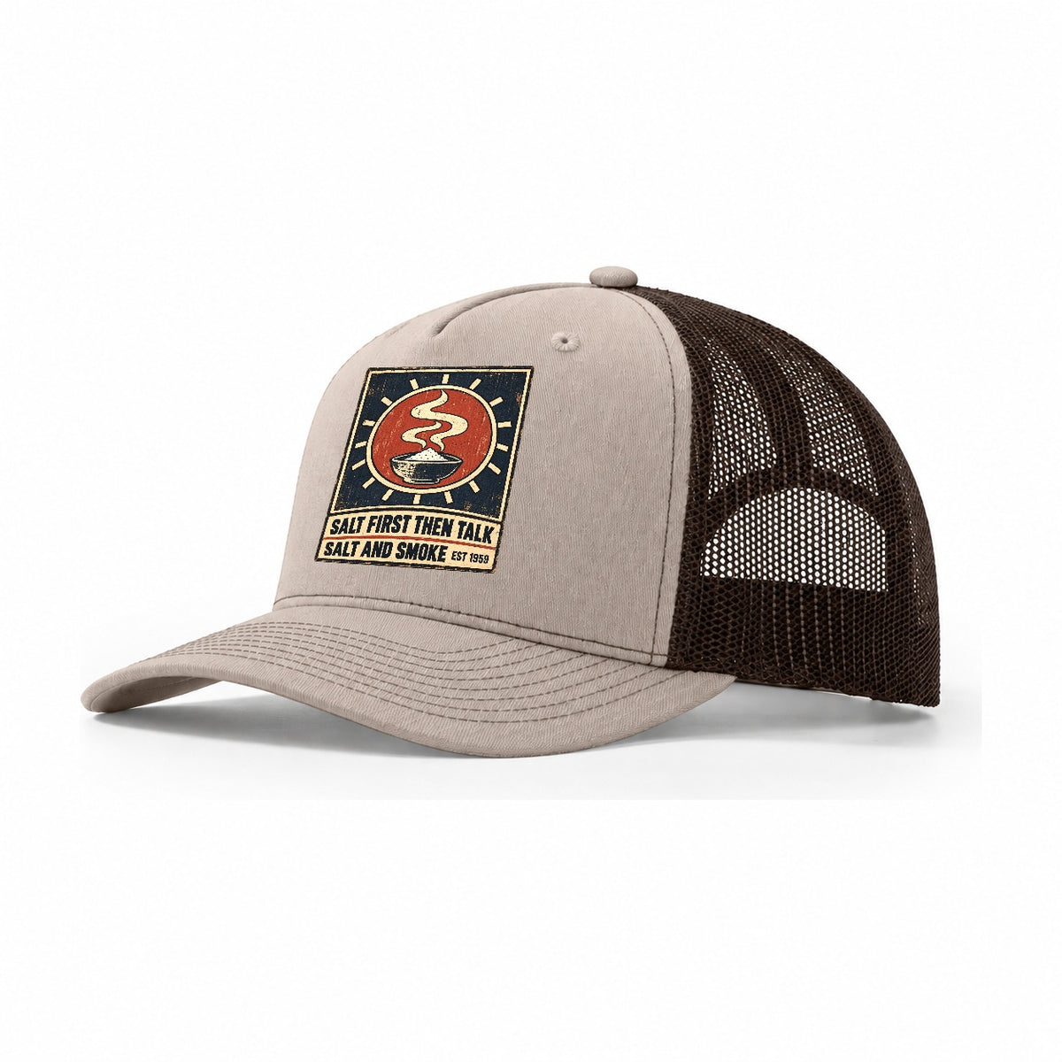 Salt And Smoke Izakaya Rules Trucker Hat – Khaki Brown