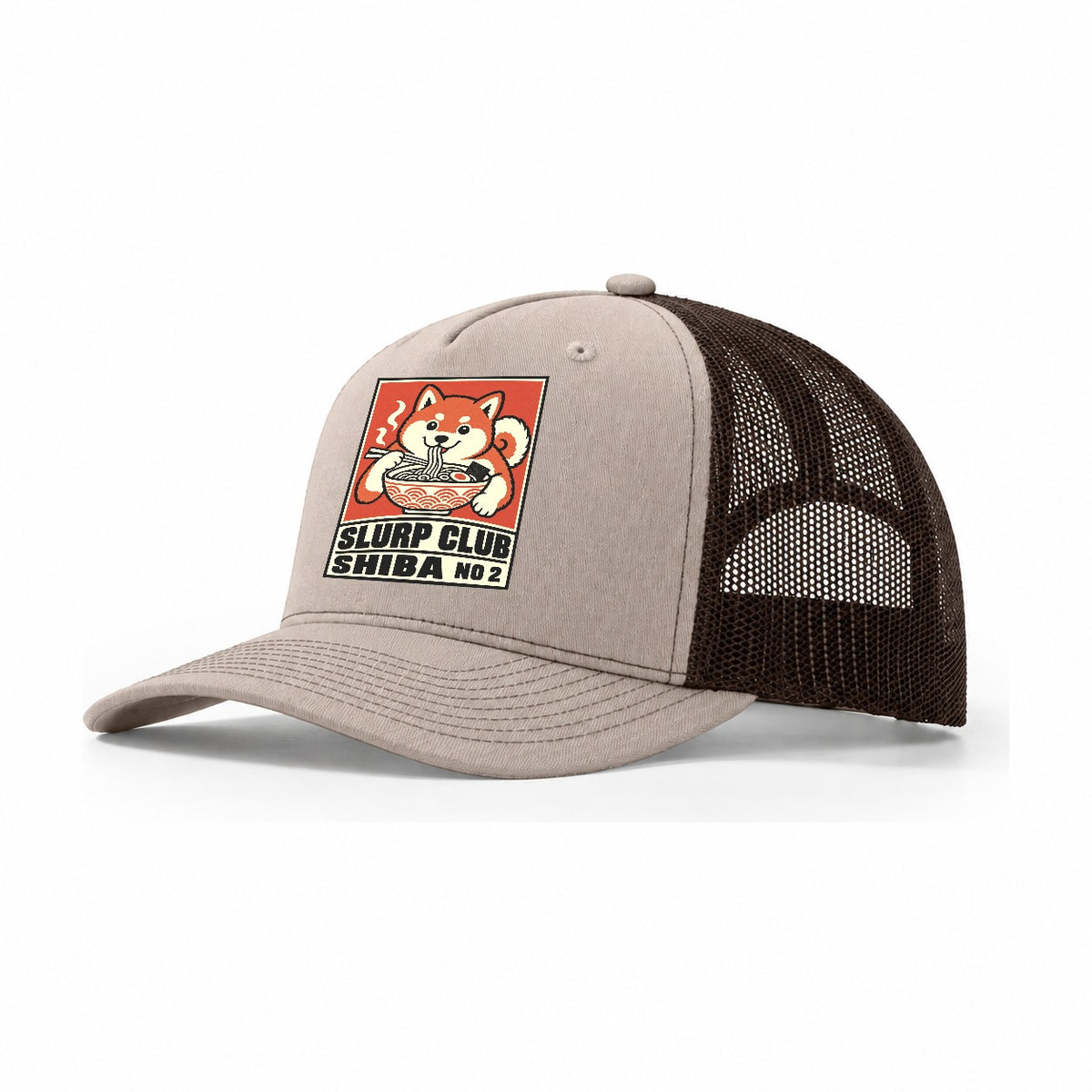 Shiba Miso Slurp Club Trucker Hat – Khaki Brown