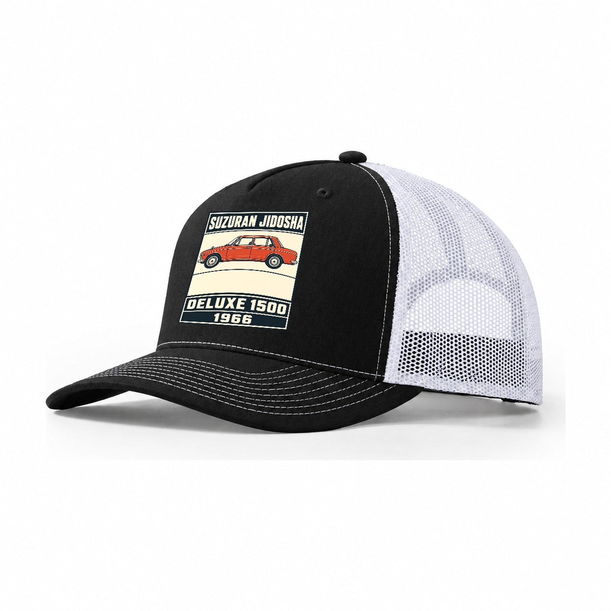 Suzuran Deluxe Showa Speed Plates Trucker Hat – Black White