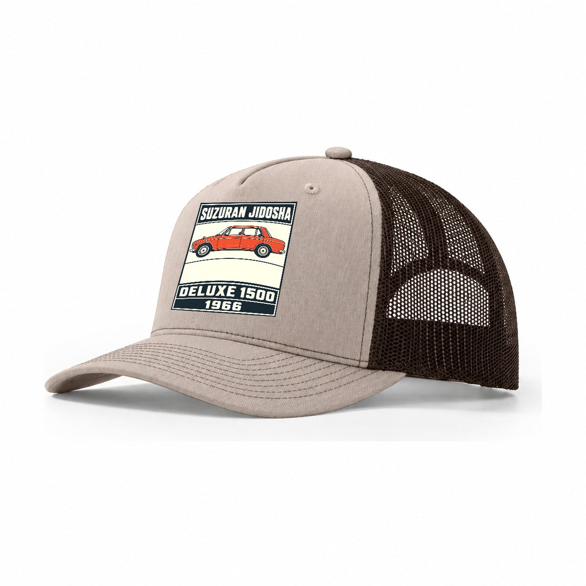 Suzuran Deluxe Showa Speed Plates Trucker Hat – Khaki Brown