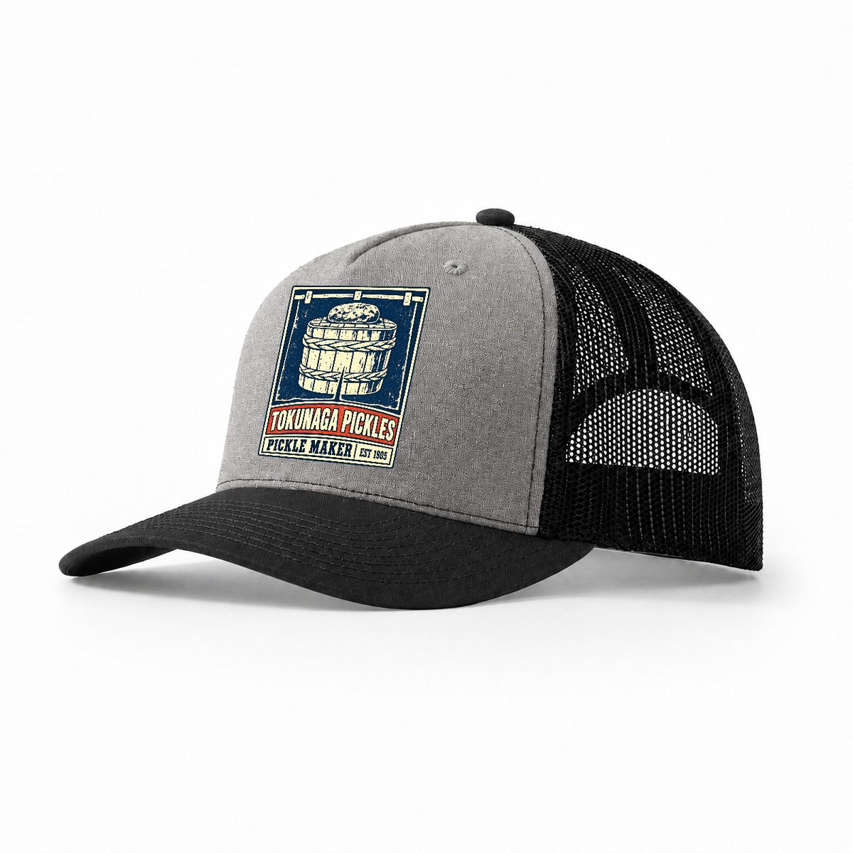 Tokunaga Pickle Shop Noren Trade Co Trucker Hat – Grey Black
