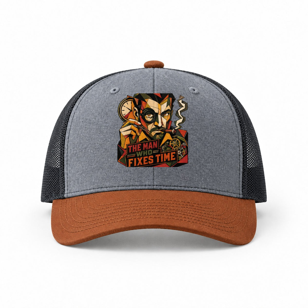 Heather Grey-Rust-Charcoal — front view