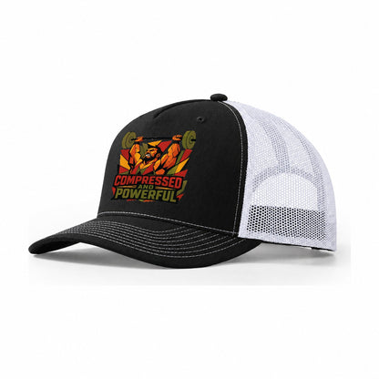 Weightlifter Overhead Press Trucker Hat – Black White
