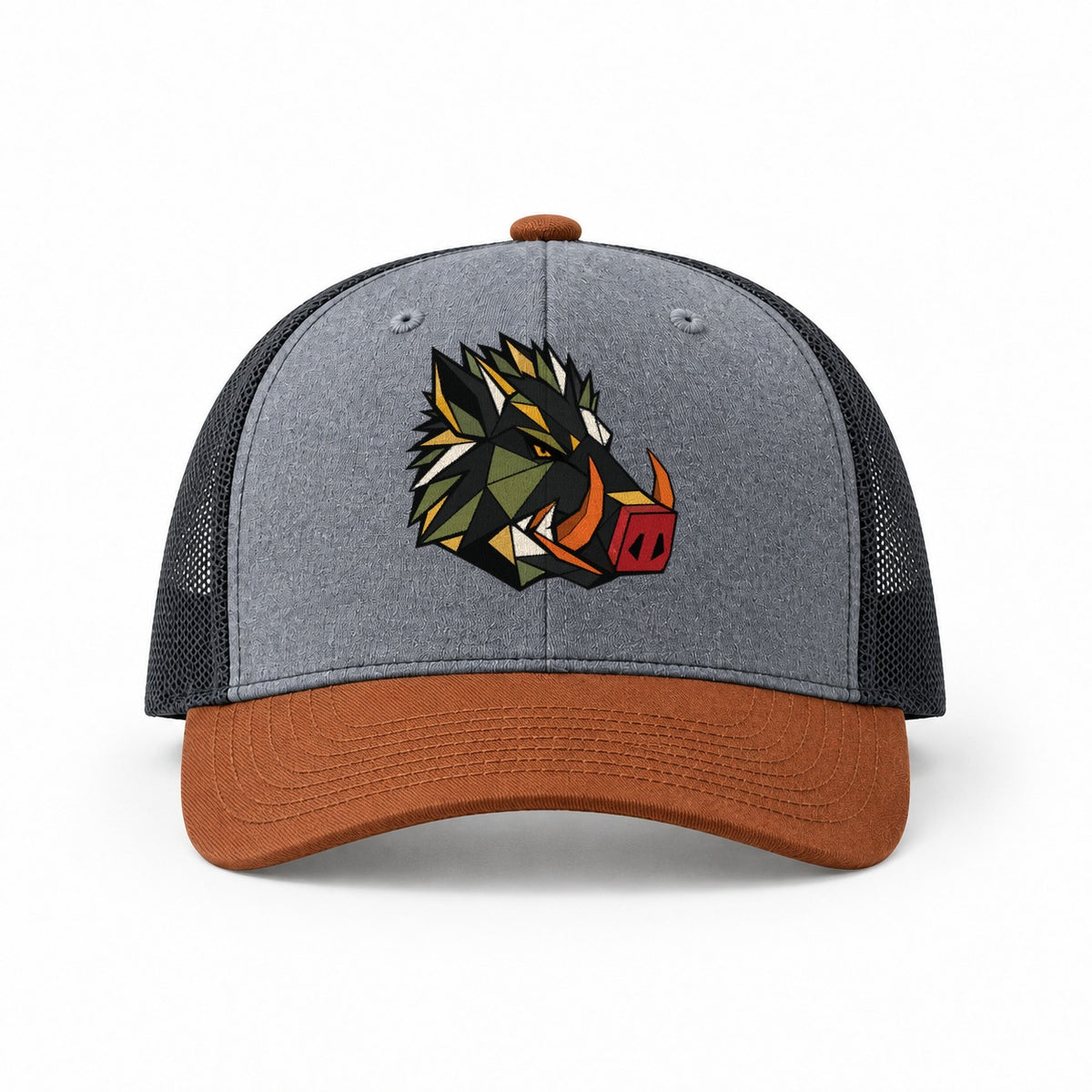 Heather Grey-Rust-Charcoal — front view