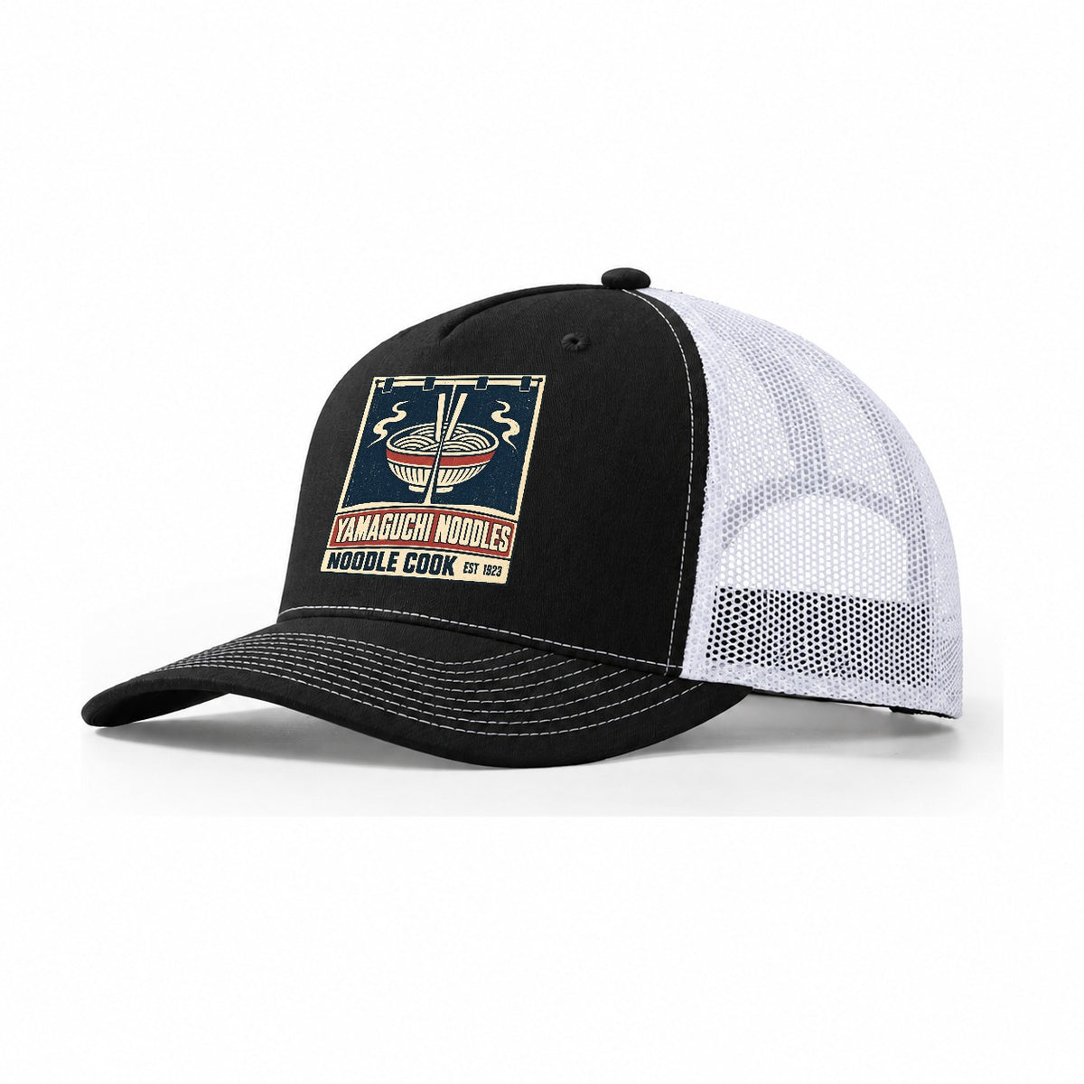Yamaguchi Noodle House Noren Trade Co Trucker Hat – Black White