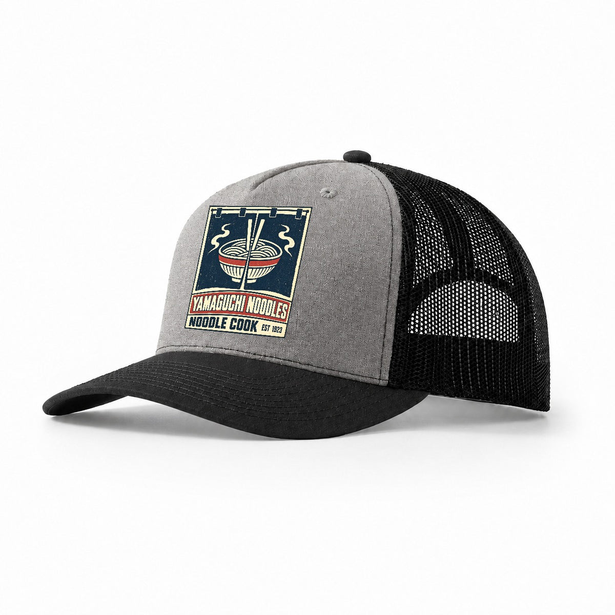 Yamaguchi Noodle House Noren Trade Co Trucker Hat – Grey Black