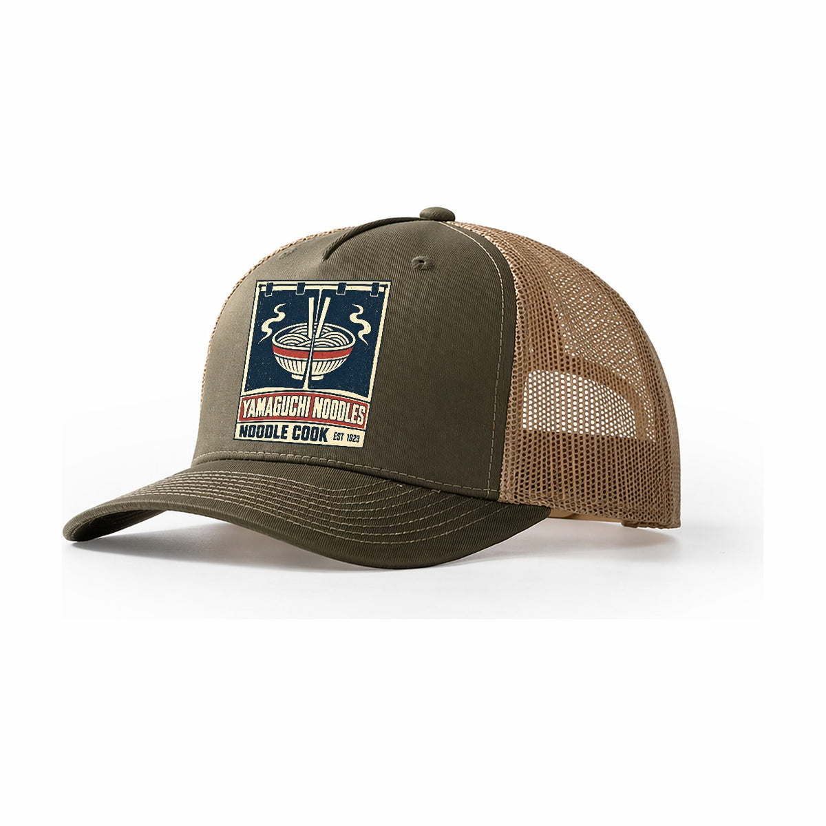 Yamaguchi Noodle House Noren Trade Co Trucker Hat – Olive Khaki