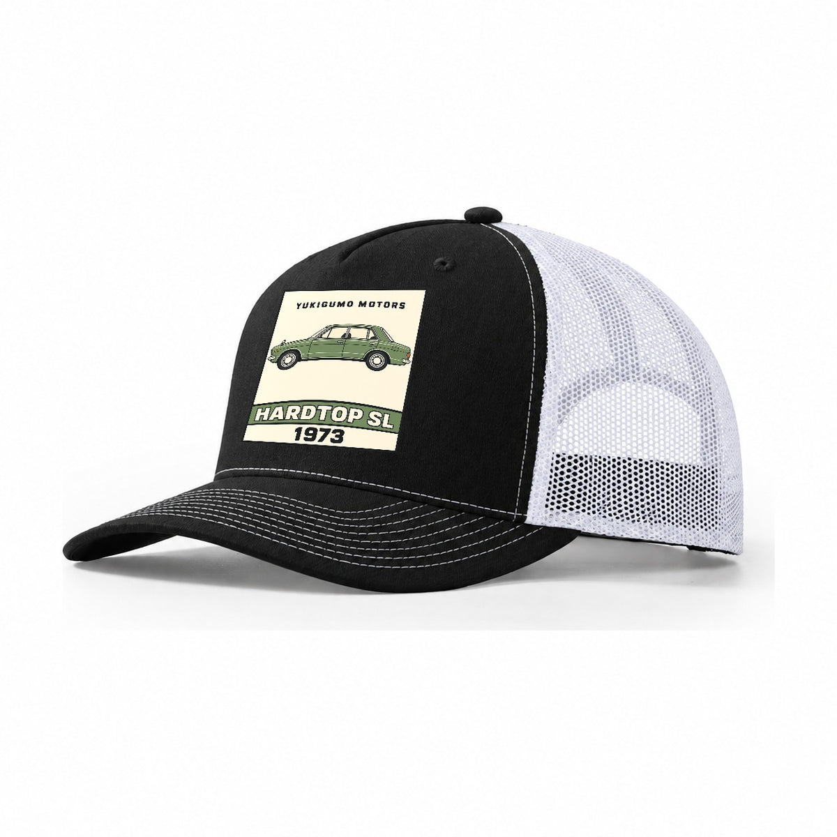 Yukigumo Hardtop Showa Speed Plates Trucker Hat – Black White
