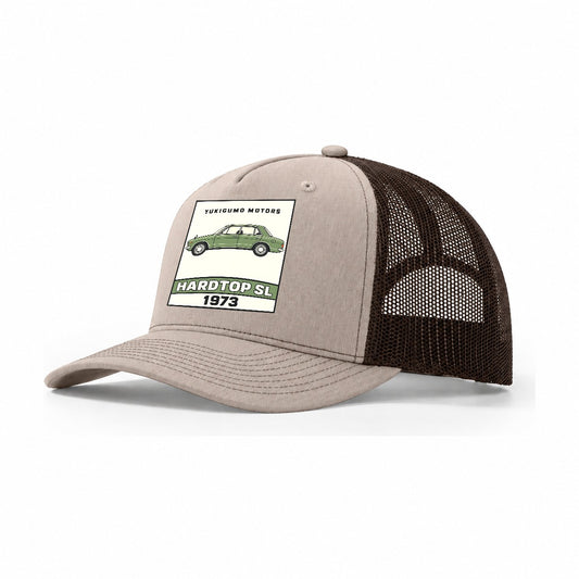 Yukigumo Hardtop Showa Speed Plates Trucker Hat – Khaki Brown