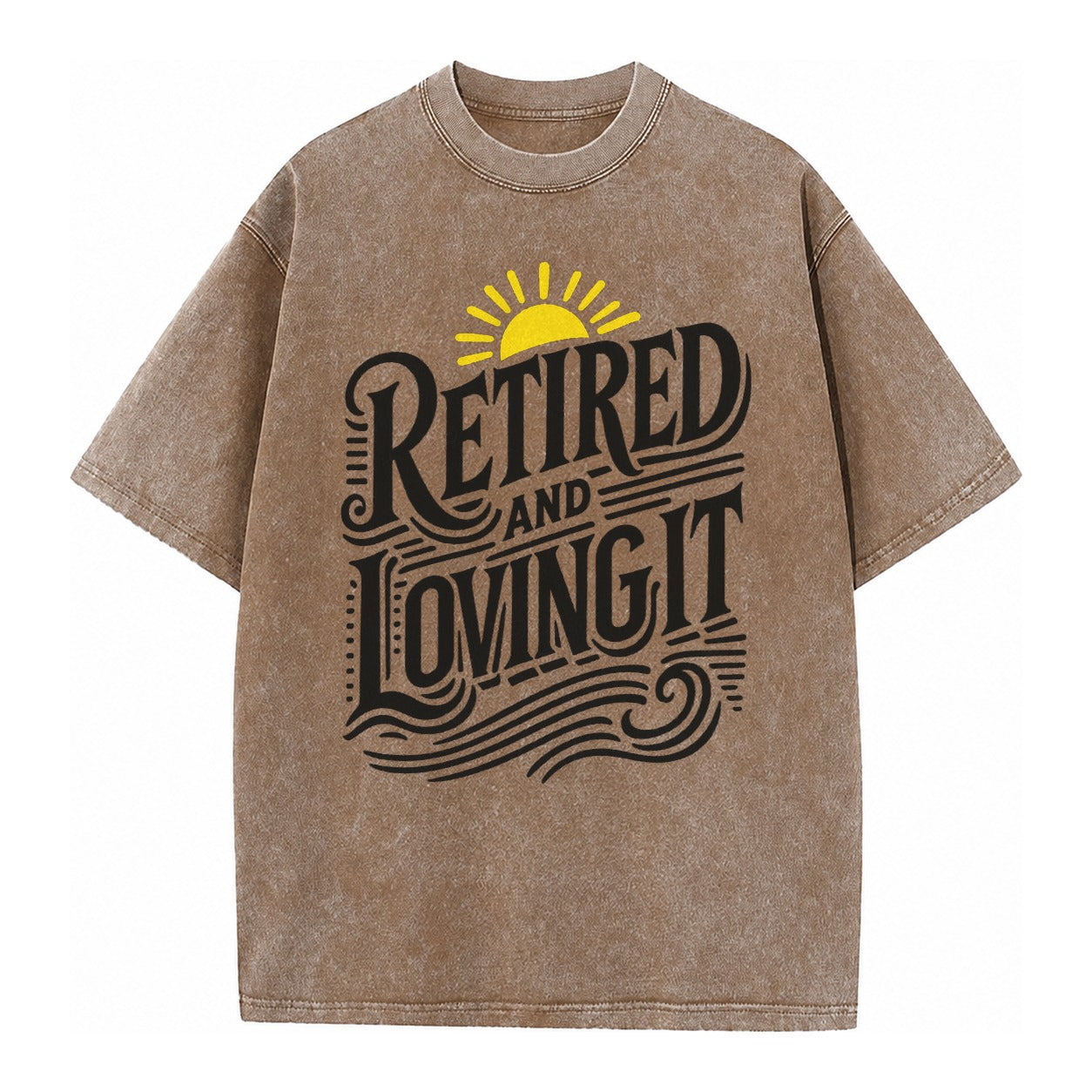 Retired And Loving It Vintage T-shirt – Brown