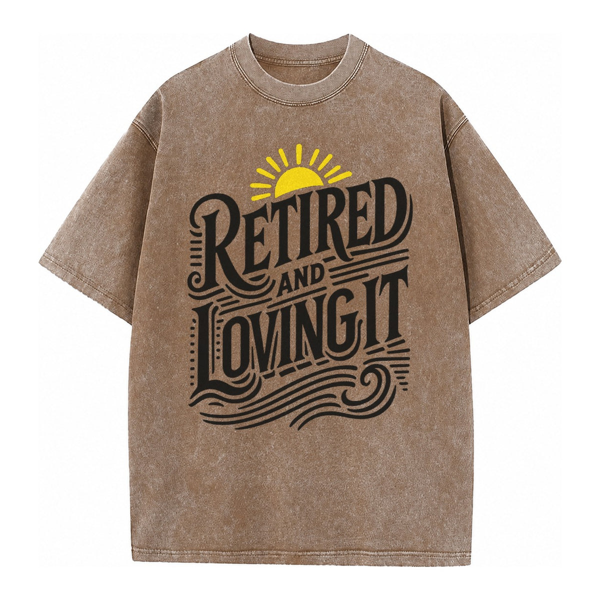 Retired And Loving It Vintage T-shirt – Brown