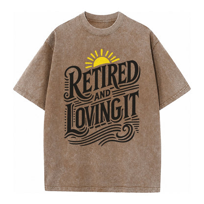 Retired And Loving It Vintage T-shirt – Brown