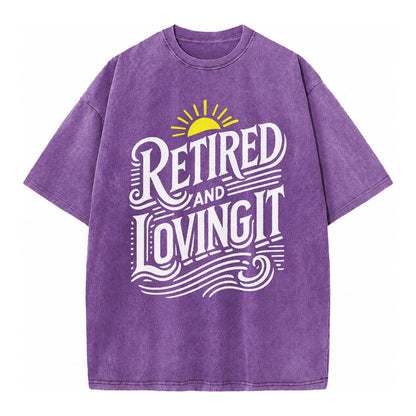 Retired And Loving It Vintage T-shirt – Purple