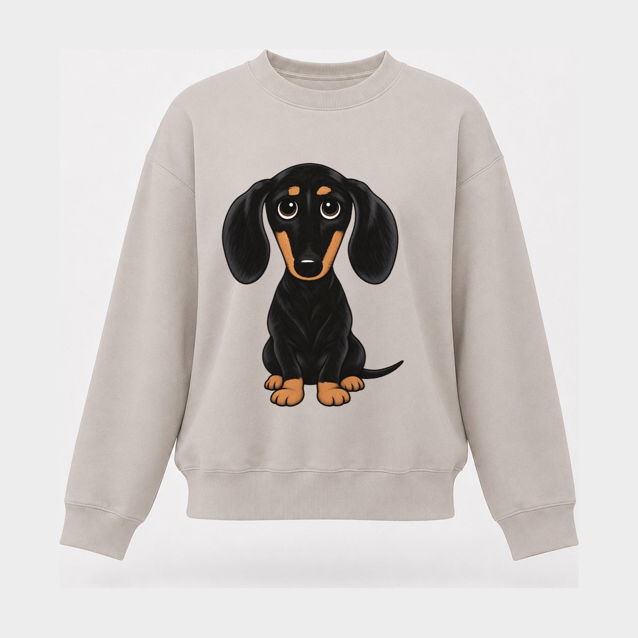 Retro Dachshund Women's Crewneck Sweatshirt – Beige