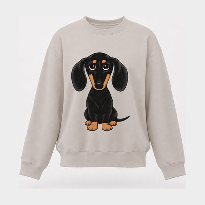 Retro Dachshund Women's Crewneck Sweatshirt – Beige