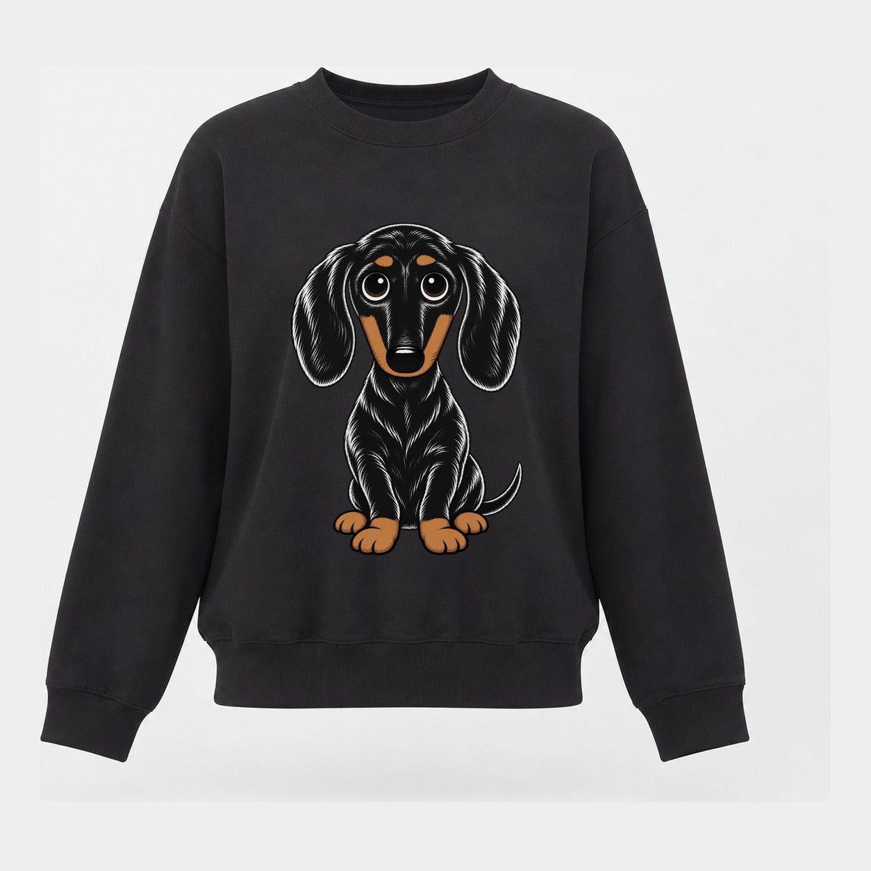Retro Dachshund Women's Crewneck Sweatshirt – Black