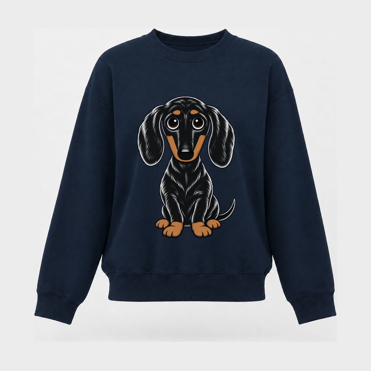 Retro Dachshund Women's Crewneck Sweatshirt – Navy