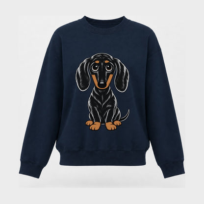 Retro Dachshund Women's Crewneck Sweatshirt – Navy