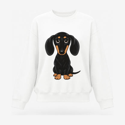 Retro Dachshund Women's Crewneck Sweatshirt – White