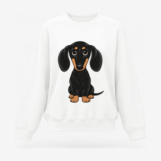 Retro Dachshund Women's Crewneck Sweatshirt – White
