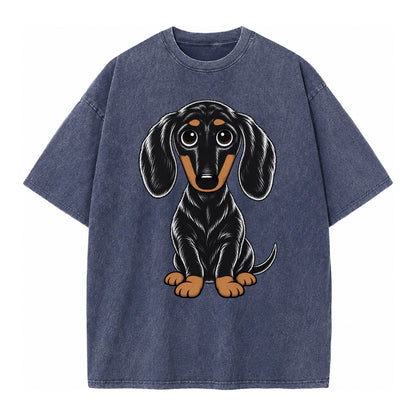 Retro Dachshund Vintage T-shirt – Blue